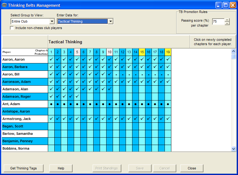 Import Computerized Scores from Chess Workouts screen